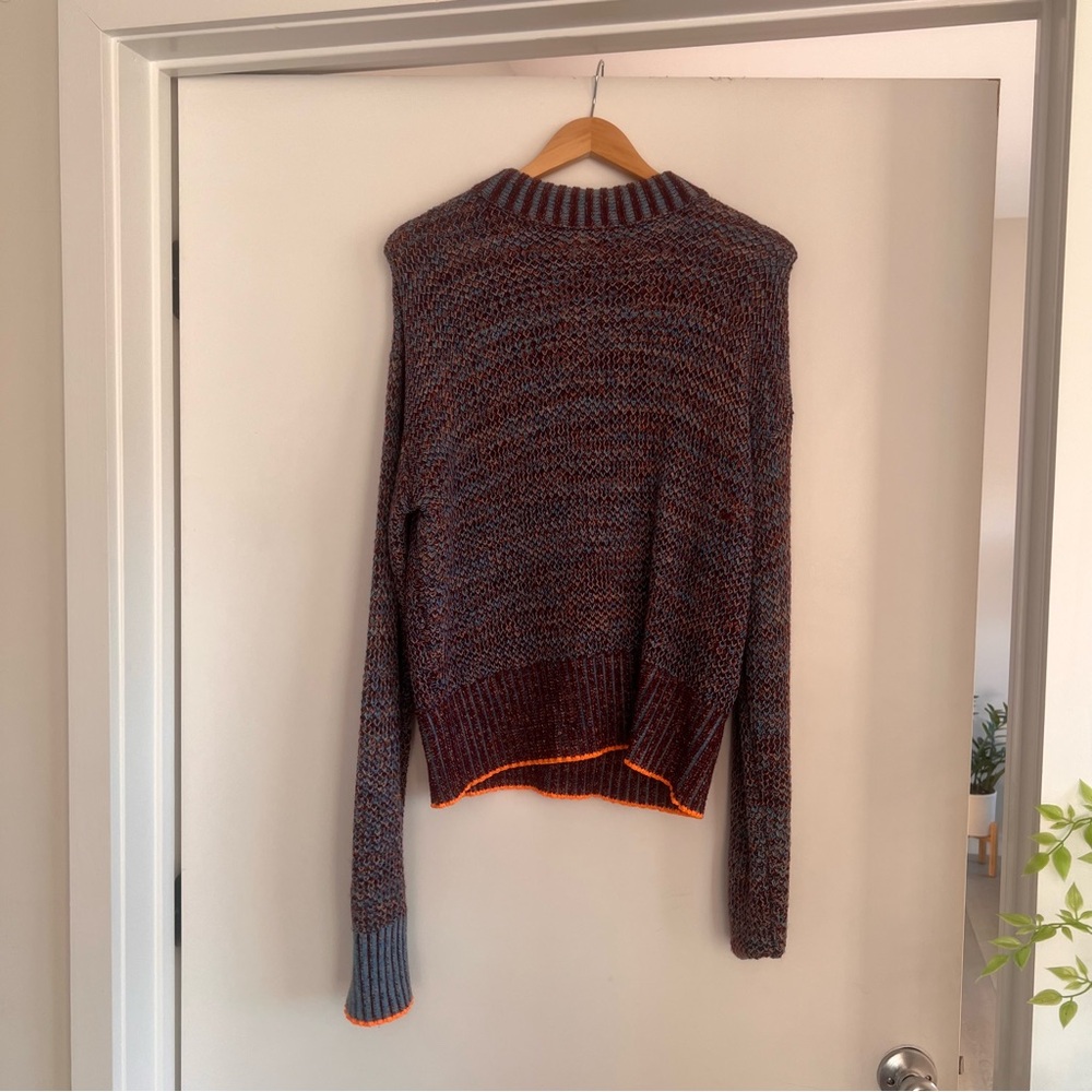 Victoria Beckham Multicolor Knit Sweater Textured Designer Pullover Size M